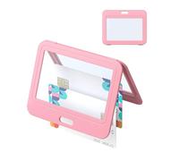 Uniclife ID Badge Holder with Double-Sided Windows Horizontal Hard Plastic Case Pink Card Protector Pouch for Office School ID Credit Cards Proximity Key Cards Driver’s Licenses and Passes, 1 Pack