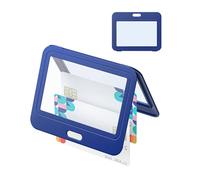 Uniclife ID Card Holder with Double Sided Windows Horizontal Hard Plastic Case Blue Card Protector Cover for Office School ID Credit Cards Proximity Key Cards Driving Licenses and ID Cards, 1 Piece