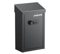 Uniclife Key Drop Box for Outside, Metal Donation Box Collection Box with Combination Lock, Safe Suggestion Box, Wall Mounted Mailbox with Top Slot, Steel Cash Drop Box for Home Office and Business
