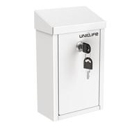 Uniclife Key Drop Box for Outside, Metal Donation Box Collection Box with Key Lock, Safe Suggestion Box, Wall Mounted Mailbox with Top Slot, Steel Cash Drop Box for Home Office and Business