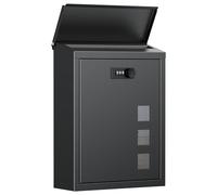 Uniclife Large Mailbox, Wall Mount Mailboxes for Outside, Mail Boxes with Combination Lock, Security Locking Key Drop Box for House School Office and Outdoor, Black
