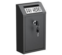 Uniclife Money Box for Cash, Wall Mount Mailboxes for Outside, Locking Mail Box, Key Drop Box, Cash Box with Lock, Metal Donation Box, Suggestion Box for Home, Office & Shop