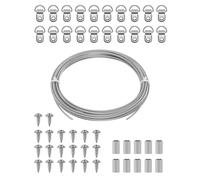 Uniclife Picture Hanging Wire, 7 m of 1 mm Picture Wire Kit with D-Ring Hangers, Stainless Steel Wire Rope for up to 50kg, Trellis Wire Cable for Pictures Photo Frames and String Lights