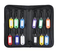 Uniclife Portable Zippered Key Case Waterproof and Fireproof Key Organizer with 12 Colorful Key Tags and Hooks Key Storage Book for Offices Real Estate Agencies Hotels and Rental Management