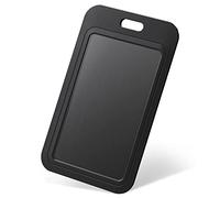 Uniclife Sliding ID Badge Holder Black Vertical Plastic Card Case Protector Pouch with Clear Window for Office School ID Credit Cards Proximity Key Cards Driver’s Licenses and Passes, 3 Pack