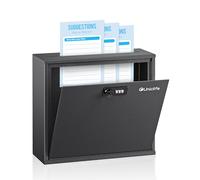 Uniclife Suggestion Box with Combination Lock and Slot, Wall Mounted Mailbox for Office, Drop Box with 50 Blank Suggestion Cards, Safe Lock Box, Donation Box, Ballot Box for Business Activity