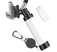 Uniclife Upgraded Golf Water Brush Golf Club Cleaner Brush with Nylon Bristles & Leak-Proof Water Spray Bottle for Water up to 142 g Club Head Groove Golf Ball Cleaning Tool Golf Gift for Men, White