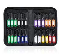 Uniclife Zippered Key Case Organizer Waterproof and Fireproof Key Binder with 24 Hooks and Tags Portable Key Storage Book for Offices Real Estate Agencies Hotels and Rental Management