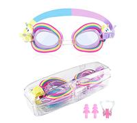 Unicon Kids Swimming Goggles 3-6 Years, Waterproof HD Anti Fog, No Leaking, Wide Vision, Soft Silicone, Quick Adjust Split Yoke Comfort Strap, Pink