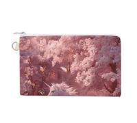 Unicorm Cherries Forests Canvas Coin Purse Wallet Portable Change Pouch Mini Organizer Bag