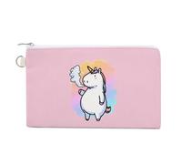 Unicorm Rainbow Colorful Canvas Coin Purse Fashion Travel Makeup Bag | Lightweight Portable Slim Card Holder Wallet