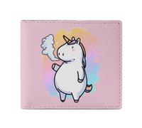 Unicorm Rainbow Colorful Mens Wallet Slim Leather Card Holder Bifold Wallets Front Pocket