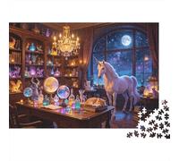 Unicorn 1000 Piece Jigsaw Puzzles Recycled Magic Library Senior Puzzles Family Gaming Time Props Party Game Props for Adults And Age 10 Up 70x50cm/1000pcs