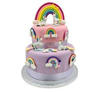 Unicorn 14 pcs Rainbow Cake Topper Birthday Party Decorations Girls Reusable