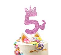 Unicorn 1st Birthday Cake Topper, Unicorn One Cake Topper, Magic Unicorn Cake Decor, Unicorn Baby Girl First Birthday Party Decoration - Pink Glitter (5)