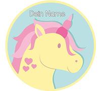 Unicorn 2 Cake Topper with Name of Your Choice / 20 cm Diameter
