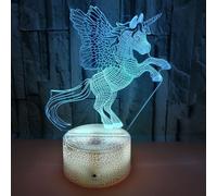 Unicorn 3D LED Night Light Dimmable Nightlight Bedside Lamp 7 Colors Changing Touch Best Unicorn Toys Birthday for Girls Boys