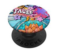 Unicorn 60s Zen Spiritual Meditation Affirmation And Pause PopSockets Adhesive PopGrip