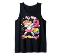 Unicorn 9th Birthday Dabbing Cute Rainbow 9 Year Old Girls Tank Top