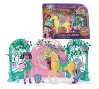 Unicorn Academy, Ava Doll and Colour-Change Leaf Unicorn Stall Playset with 15 Accessories, Dolls Toys for Girls Aged 4 and up
