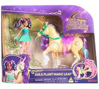 Unicorn Academy, Ava & Plant Magic Leaf with Light-up Effect, 2 Riding Accessories, Dolls and Unicorn Toys for Girls Aged 4 and up