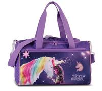 Unicorn Academy Girls' Sports Bag 12L with Zip Main Compartment & Front Pocket, Adjustable Shoulder Strap and 2 Carrying Handles, Purple Unicorn Design, 22 x 36 x 19 cm, 320 g - Lightweight Leisure
