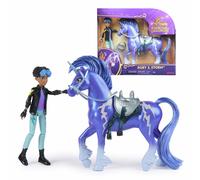 Unicorn Academy Set - Rory and Unicorn Storm with Real Mane and Tail and Brush, Approx. 12 cm Original Figures from the Popular Netflix Series, for Children from 4 Years
