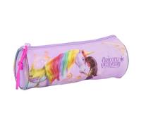 Unicorn Academy - Round School Pencil Case, Children's Pencil Case, Ideal for Children from 5 to 14 Years, Comfortable and Versatile, Quality and Resistance, 20 x 7 cm, lilac, M, Casual