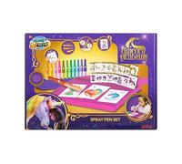 Unicorn Academy Spray Pen Set Deluxe | Blower Pen Set with 12 Blopens Pens and 16 Stencils | Creative Coloring for Kids | Craft & Hobby Pack | Gift Idea for Girls and Boys