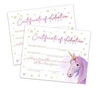 Unicorn Adoption Certificate - Adopt A Unicorn Certificate for Girl Kids - Rainbow Unicorn Adoption Party Decorations - Magical Birthday Party Favors Supplies, 10 Adoption Certificates (CC14)