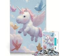 Unicorn And Birds in The Sky Adult Jigsaw Puzzles1000 Pieces Brain Game Gift High Precision Die Cut Relaxing Indoor Group Activity (38x26cm)