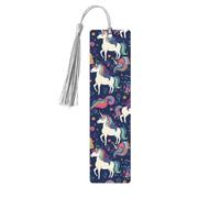 Unicorn and Rainbow Wooden Bookmark Book Lovers Tassels Crafts Accessories Reading Book Club Party