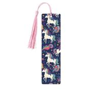 Unicorn and Rainbow Wooden Bookmark Book Lovers Tassels Crafts Accessories Reading Book Club Party