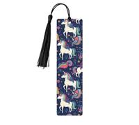 Unicorn and Rainbow Wooden Bookmark Book Lovers Tassels Crafts Accessories Reading Book Club Party