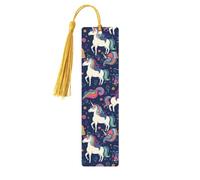 Unicorn and Rainbow Wooden Bookmark Book Lovers Tassels Crafts Accessories Reading Book Club Party
