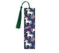 Unicorn and Rainbow Wooden Bookmark Book Lovers Tassels Crafts Accessories Reading Book Club Party