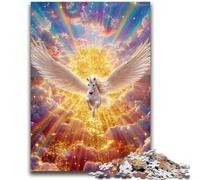 Unicorn Angel Jigsaw Puzzles for Teenagers 1000 Piece,Educational Games Home Decoration Suitable for Desktop Decoration (38x26cm)