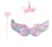 Unicorn Angel Wings and Halo,60*30cm Feather Wings Angel Halo Headband Unicorn Angel Wings Fallen Angel Wings Costume for Adult Women Kids Angel Halloween Christmas Birthday Party Costumes Decoration