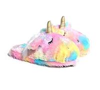 Unicorn Animal Slippers | Indoor Women Slippers | Cozy Plush Home Shoes | Cute Fluffy Girls Slippers (5-6 UK, Pink)
