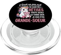 Unicorn Announcement Pregnancy Child Future Big Sister Nonsense PopSockets PopGrip for MagSafe