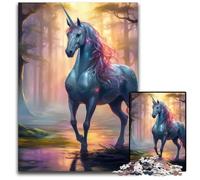 Unicorn Art Mythology Puzzles 1000 Pieces for Adults Paper Jigsaw Puzzles for Travel Lovers Couples Challenging Toy 1000 PCS(38x26cm)