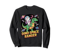 Unicorn Astronaut Riding T Rex Dinosaur in Space Dino Sweatshirt