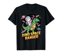 Unicorn Astronaut Riding T Rex Dinosaur in Space Dino T-Shirt
