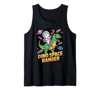 Unicorn Astronaut Riding T Rex Dinosaur in Space Dino Tank Top