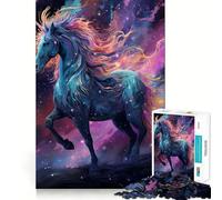 Unicorn at Starry Sky Jigsaw 1000 Pieces for Teenagers Mental Boost Game Firm Fit Secure Assembly Family Fun Night Activity (38x52cm)