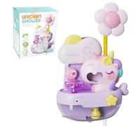 Unicorn Baby Bath Toys, 2 in 1 Automatic Bubble Machine with Led Light, Water Spray Shower Head | Bubble Maker Shower Toy, Interactive Light up Bathtub Toy for Toddlers 2-4 Year Old, Boy and Girl Gift