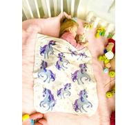 Unicorn Baby Blanket with Plush Toy - 2-in-1 Snuggle Buddy & Soft Security Blanket for Girls - 100x75cm Newborn Gift, Baby Shower Present, Nursery Must-Have