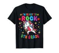 Unicorn Back to School Im Ready to Rock 8th Grade T-Shirt