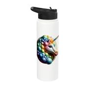 Unicorn Balloon 3D Rainbow Various Dream Horse CSD Stainless Steel Insulated Water Bottle