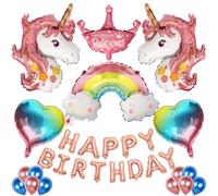 Unicorn Balloons Party Decorations, Kaluofan 29 PCS Unicorn Theme Balloons, Unicorn Birthday Decorations for Girls Boys, Unicorn Rainbow Crown Heart Theme Balloon Decorations for Birthdays